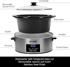 HOMECOOKIN 6-Quart Digital Programmable Slow Cooker with Timer - Small Kitchen Appliance for Family Dinners - Serves 6+ People - Heat Settings: Keep Warm, Low and High