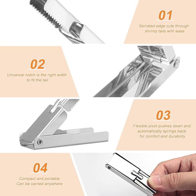Crawfish Peeler Tool, Portable Stainless Steel Crawfish Tail Remover Tool, Crawfish Accessories for Easy Shelling, Fast Sheller Tool for Clean Hands, Best Kitchen Gadget for Seafood Lovers (1)