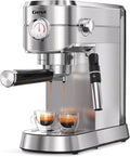 Gevi Espresso Machine 20 Bar - Auto Milk Frother & Steam Wand, NTC Temp Control, Compact Stainless Steel Cappuccino Maker, Ideal for Coffee Lovers & Home Baristas