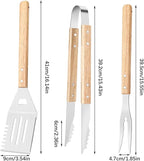 Grilling BBQ Tool Accessories Set, 3PCS Stainless Steel Spatula/Tong/Fork with Wood Handle, Barbecue Grill Utensils for Outdoor, Ideal BBQ Set Grilling Tools for Outdoor Camping Housewarming Party