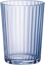 Bormioli Rocco Exclusiva Gin Fizz Glasses, Set of 12 - Sapphire Blue 17 Oz. Tumblers, Laser Cut Rim & Star Glass Clarity - Durable Cocktail & Drinking Glasses for Barware & Table Use - Made in Italy
