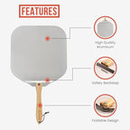 Chef Pomodoro Aluminum Metal Pizza Peel with Foldable Wood Handle for Easy Storage, Pizza Spatula, Gourmet Luxury Pizza Paddle for Baking Homemade Pizza Bread (18 x 20 inch)