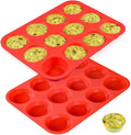 CAKETIME 12 Cups Silicone Muffin Pans for Baking - Regular Size Cupcake Pan Muffin Tin for Baking Nonstick Food Grade Silicone Molds