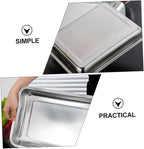 1Pc Multifunctional Stainless Steel Rectangular Plate Rustproof BBQ Plate for Toaster Oven Cookware