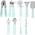 Ipetboom Plastic Handle Cooking Utensils Set with Heat-resistant Comfortable Grip Kitchen Tools Gadgets for Baking and Cooking Space-saving Design Safe