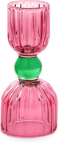 ban.do Cocktail Measuring Jigger, Double Jigger Shot Glass, 1/2 and 1 Shot Measuring Cup, Pink Glass Bar Tool, Tipsy Turvy