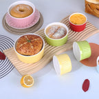 Ramekins 4oz,Creme Brulee Ramekins and Souffle Dishes,Porcelain Oven Safe Baking Bowls,Pudding Cups,Dipping bowl,Set of 6,Color