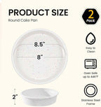 SJ 8 Inch Silicone Round Cake Pan with Metal Reinforced Frame Set of 2, Nonstick Silicone Cake Mold for Baking Suitable for Making Layers, Cheese & Chocolate Cakes
