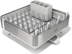 Joseph Joseph Extend Steel Plus Extendable Dish Rack Steel, Small to Large Dish Drainer with Wine Glass Holder & Drain Spout