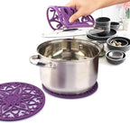 ME.FAN Trivets for Dishes/Pots/Pans, 3 Pcs Silicone Mats, Flexible/Durable/Non Slip Hot Pads to Protect Table and Counter Top (Coffee)