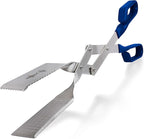 Shark BBQ Grill Tongs - 17 inch (Blue) Steak Tongs. Professional kitchen and outdoor grilling utensil. Long reach Barbeque Grilling Tong. Ideal for steak, fish, burger, and sausage