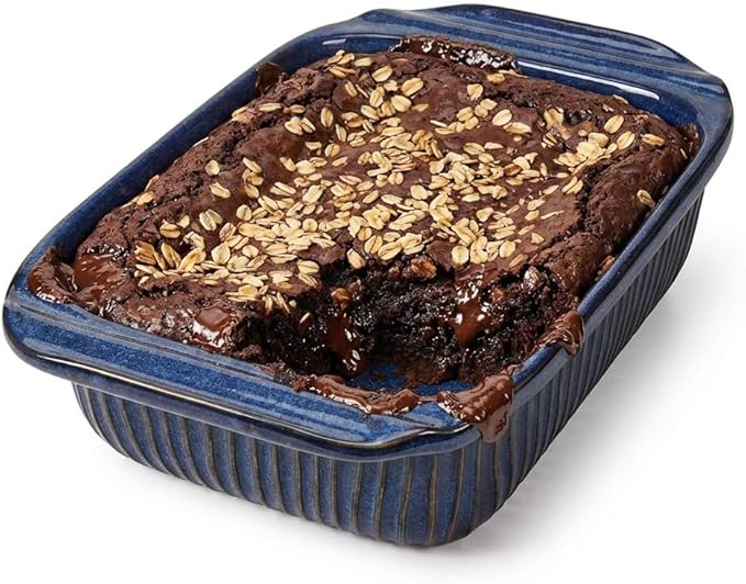 Artena Baking Dish 2.3 Quarts, Casserole Dishes For Oven, Baking Pan With Handles, Lasagna Pan Deep, Large Casserole Dish, Rectangular Ceramic Bakeware, Blue (Only Baking Dish)