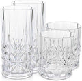 BELLAFORTE Shatterproof Tritan Plastic Drinking Glasses. 13oz & 18oz Water Glasses Set of 4 - Myrtle Beach Glasses Drinking - Unbreakable Tumblers for Parties - BPA Free, Dishwasher Safe (Clear)