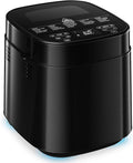 2.5LB Bread Maker with Built-in Electronic Scale, 25-in-1 Bread Machine, Beginner-Friendly with Adjustable Baking & Fermentation, Non-Stick Easy-Clean Pan, Quiet, 15H Delay, Recipes, Jet Black