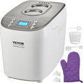 VEVOR Bread Maker, Dough Machine 15 Menus in 1, Non-Stick Ceramic Pan Automatic Breadmaker with Non-Gluten Setting, Whole Wheat Bread Making, Digital, Programmable, 3 Loaf Sizes, 3 Crust Colors, White