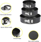 Springform Pan, 3PCS 7,8,9 Inch Cheesecake Pans with Removable Bottom, Non-stick Spring Form Pan for Cheesecake