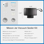 Electric Mason Jar Vacuum Sealer Kit, 3-in-1 Handheld Automatic Vacuum Sealer for Mason Jars, Food Savers & Containers | Ideal for Canning Jams, Pickles, Dry Foods, Grains | Present for Mom, Black