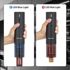 Secura Stainless Steel Electric Wine Opener, Rechargeable Automatic Wine Bottle Opener with Foil Cutter & Charging Cable, Reusable Corkscrew Wine Opener Electric for Home Party Bar Outdoor, Black
