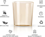 Liacere Plastic Drinking Glasses (Set of 12) 14 oz Brown Reusable Plastic Glasses Colors，Kitchen Water Glasses Cup, Bar Tumbler Glassware Set for Beer, Juice, Cocktail, Whiskey, Milk