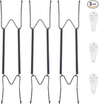3 Pack Plate Hangers for The Wall, Suitable for 12-16 inch Art Plate, Stainless Steel Invisible Heavy Duty Wire Plate Holder with Wall Hooks, Plate Hangers for Displaying Plates, Platter, Dish, Black