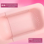 Paris Hilton Over the Sink Expandable Colander, Extendable Strainer, Adjustable from 14.5 inches to 19.5 inches, Fits most kitchen sinks, Made without BPA, Pink