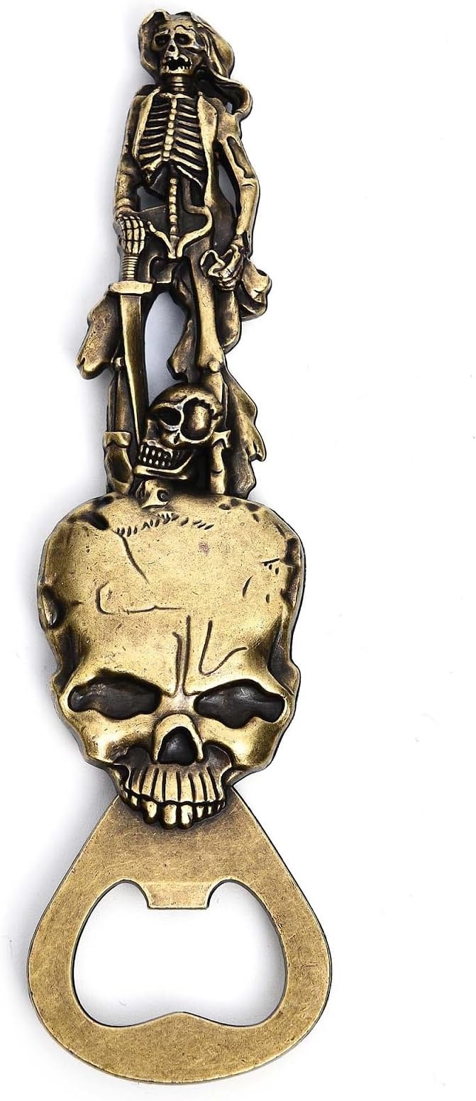 Beer Bottle Opener Female Pirate with Skull，Cool Bottle Opener for Bar Tool, Soda and Beer Cap Remover, Cool & Fun Gadget