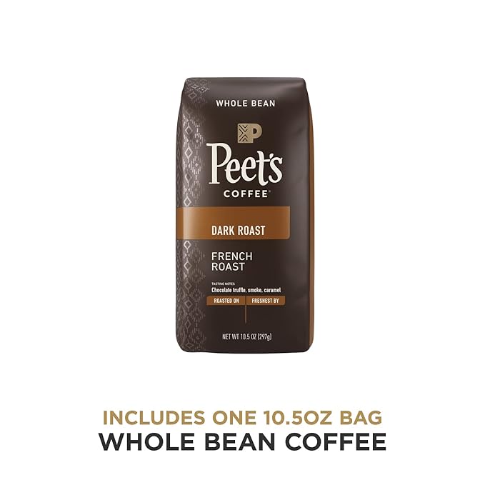 Peet's Coffee, Dark Roast Whole Bean Coffee - French Roast 10.5 Ounces