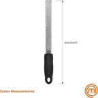 MasterChef Lemon Zester Grater with Handle, Kitchen Tool for Zesting Citrus Fruits & Finely Grating Parmesan Cheese, Garlic, Ginger, Coconut, Nutmeg, Wasabi, Chocolate etc, Stainless Steel, 12 inches