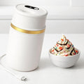 Mini Ice Cream Maker for Small Batches, Portable Electric Ice Cream Machine, Frozen Yogurt Gelato Sorbet Maker, Homemade Dessert Maker in 15-30 Minutes (White, 0.4 Qt)