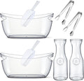 2 Sets Ice Buckets for Parties, 5.5l Clear Acrylic Ice Bucket with 2 Glass Carafe and Scoops for Champagne Beer Sparkling Wine Cocktails, Parties, Mimosa Bar Supplies