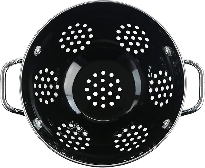 Calypso Basics by Reston Lloyd Powder Coated Enameled Colander, 5 Quart, Black