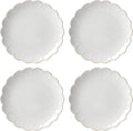Lenox 893544 French Perle Scallop 4-Piece Accent Plate Set, Matte, Off-White