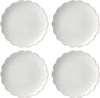 Lenox 893544 French Perle Scallop 4-Piece Accent Plate Set, Matte, Off-White