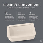 Ceramic Coated Glass Food Storage Container | No PTFE, PFOA, PFAS, and BPA | Reusable Non Toxic Meal Prep Container with Glass Lid | Easy To Store | 6 Piece Food Prep [Crema]