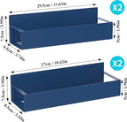 HuggieGems 4 Pack Magnetic Spice Storage Rack Organizer for Refrigerator and Oven, Royal Blue Fridge Organizers and Storage
