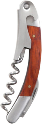 True Reserve Curve Waiters Corkscrew Wine Opener with Foil Cutter, Wood and Stainless Steel, Manual Wine Bottle Opener for Bartenders, Servers, Home Bar Tools, Bar Cart Accessories, Set of 1