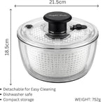 Good Grips Salad Spinner 3.6L – Large Lettuce Spinner & Salad Cleaner with Bowl & Lid, Fruit Washer, Vegetable Cleaner, Strainer Bowl, Fast Drying Multipurpose Kitchen Tool