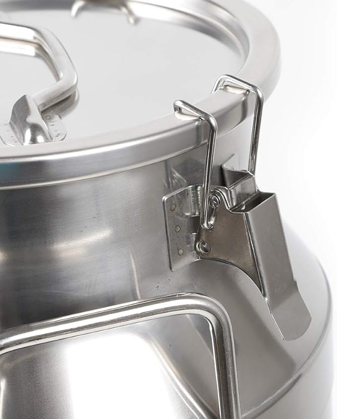 304 Stainless Steel Milk Can Large 12L-60L Capacity Milk Bucket Ice Buckets Bar Tools Wine Pail Bucket Milk Can Tote Jug with Sealed Lid Heavy Duty for Milk and Wine Liquid Storage (30L)
