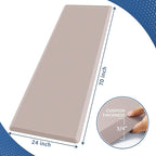 KitchenClouds Kitchen Mat Cushioned Anti Fatigue Rug 24"x70" Water Resistant, Non Slip, Standing and Comfort Desk/Floor Mats for House Sink Office (Khaki)