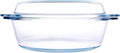 Round Tempered Glass Casserole Dish with Lid, Glass Casserole Baking Dish for Oven, Freezer and Dishwasher Safe - 2.5QT
