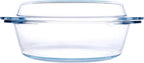 Round Tempered Glass Casserole Dish with Lid, Glass Casserole Baking Dish for Oven, Freezer and Dishwasher Safe - 2.5QT