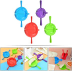 NUOBESTY 4pcs Dumpling Seal Tool Set Plastic Dumpling Molds with Large Medium Small Mini Sizes Press for Home Cooking Random Color