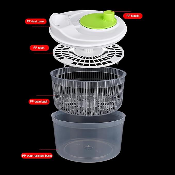 Fruit Spinner – Multifunctional Salad-Spinner | Fruit Washer & Dryer Spinner | Small Lettuce Spinner-Bowl | Manual Vegetable Cleaner For Draining Greens, Fruits And Vegetables, Home Kitchen Food Prep