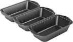 Tiawudi 3 Pack Nonstick Carbon Steel Baking Bread Pan, Large Loaf Pan, 9 1/2" x 5"