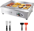 22" Commercial Electric Griddle,Electric Countertop Flat Top Griddle,110V 1600W Electric Flat Top Grill,Non-Stick Restaurant Teppanyaki Stainless Steel Grill,Adjustable Temperature Control