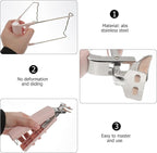 Toyvian Stainless Steel Anti-scalding Bowl and Dish Clamp Set with Silicone Grip, Non-slip Kitchen Pan Holder for Hot Plates and Bowls, 2pcs Cooking Tool for Safe Heat Handling Random