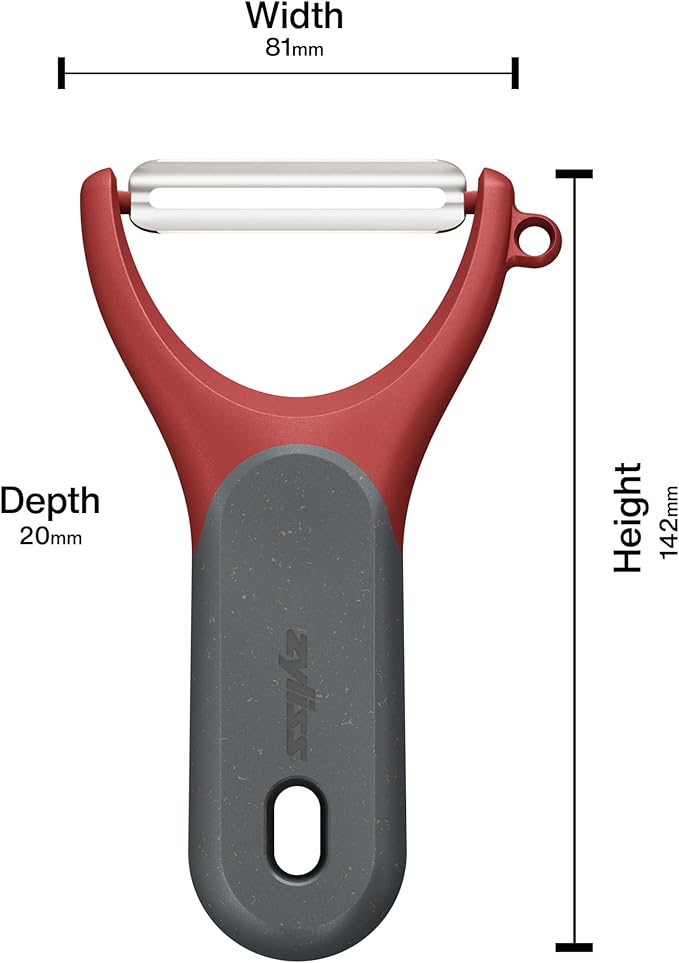 Zyliss Soft Skin Y Peeler – Ultra-Sharp Stainless Steel Blade for Tomatoes, Peaches & Soft Fruits – Ergonomic Wheatstraw Handle – Built-in Eye Cutter & Safety Cover – Dishwasher Safe