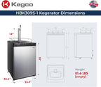 Kegco HBK309S-1 Keg Dispenser, Stainless Steel