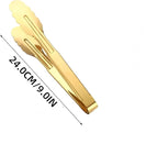 9 Inch Gold Cooking Tongs Set of 4, Stainless Steel Bread Salad Food Tong Serving Utensils for Buffet, Kitchen