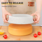 Vinino 3 Pack Round Cake Pan Set (6''/8''/10'') with Metal Reinforced Frame, Circle Cake Pan for Baking Nonstick Silicone Springform Pan for Baking Suitable for Making Layers, Cheese & Chocolate Cakes